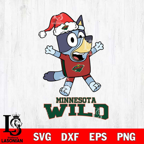 Minnesota Wild Bluey Happy Christmas Svg Eps Dxf Png File, Digital Download