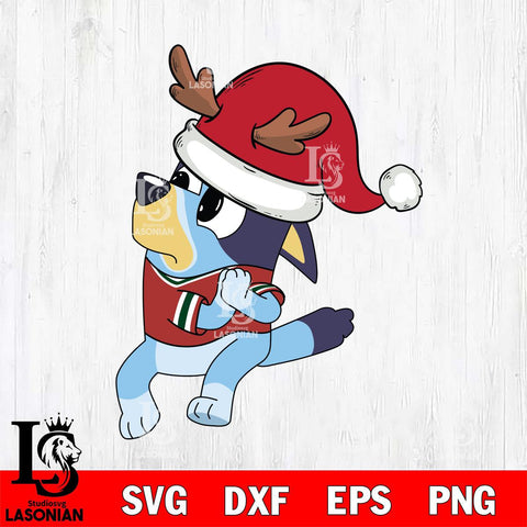 Minnesota Wild Bluey Santa Claus Christmas Svg Eps Dxf Png File, Digital Download, Instant Download