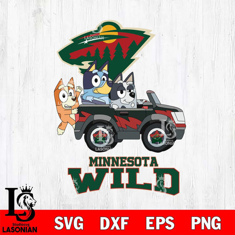 Minnesota Wild Bluey friends Svg Eps Dxf Png File, NHL svg, Digital Download, Instant Download