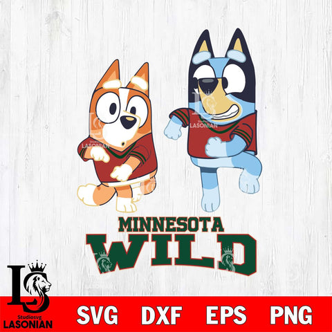 Minnesota Wild Bluey with Chilli Dance Svg Eps Dxf Png File, Digital Download, Instant Download