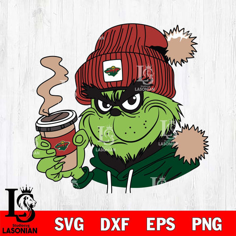 Minnesota Wild Boujee Grinch 4 Svg Eps Dxf Png File, Digital Download, Instant Download