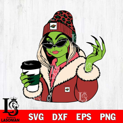 Minnesota Wild Boujee Grinch 9 Svg Eps Dxf Png File, Digital Download, Instant Download