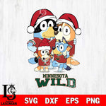 Minnesota Wild Christmas Bluey Family Sport Svg, Christmas Svg , NHL svg , Digital Download, dxf eps png pdf file