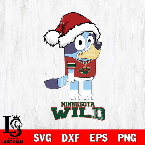 Minnesota Wild Christmas Bluey Hat Svg, Christmas Svg , NHL svg , Digital Download, dxf eps png pdf file