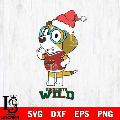 Minnesota Wild Christmas Bluey Honey Sport Svg, Christmas Svg , NHL svg , Digital Download, dxf eps png pdf file