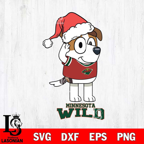 Minnesota Wild Christmas Bluey Jack Sport Svg, Christmas Svg , NHL svg , Digital Download, dxf eps png pdf file