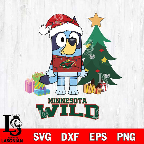 Minnesota Wild Christmas Bluey Tree Sport Svg, Christmas Svg , NHL svg , Digital Download, dxf eps png pdf file