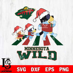 Minnesota Wild Christmas Family Bluey Walking Svg, Christmas Svg , NHL svg , Digital Download, dxf eps png pdf file