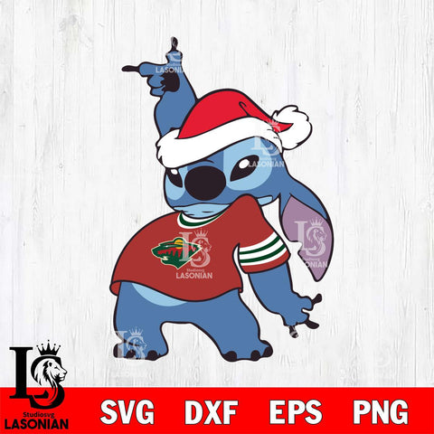 Minnesota Wild Disney Lilo & Stitch Christmas Svg Eps Dxf Png File, Digital Download, Instant Download