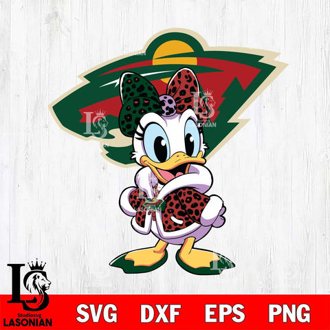 Minnesota Wild Fancy Daisy Duck Disney Svg Eps Dxf Png File, Digital Download, Instant Download