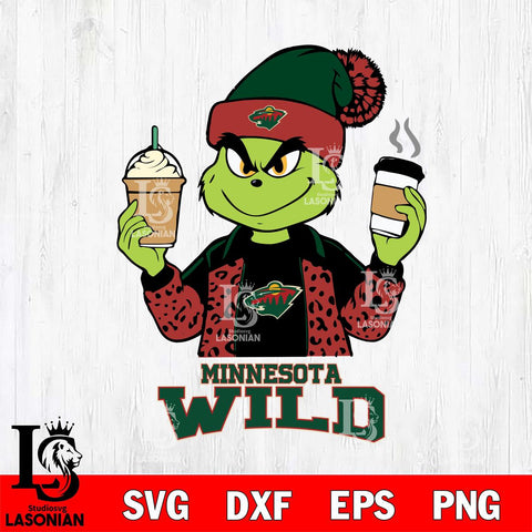 Minnesota Wild Grinch 2 coffee Svg Eps Dxf Png File, Digital Download, Instant Download