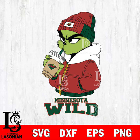 Minnesota Wild Grinch Bougie Christmas Cut Files, Cricut,Christmas Svg Dxf Eps Png file , Digital Download