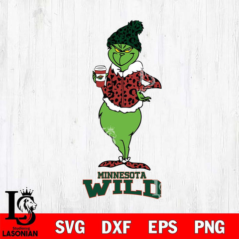 Minnesota Wild Grinch Leopard Coffee Svg Eps Dxf Png File, Digital Download, Instant Download