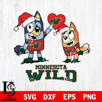 Minnesota Wild Love Bluey Christmas Svg Eps Dxf Png File, Digital Download