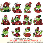 Minnesota Wild  Boujee Grinch NHL Bundle 12 SVG Eps Dxf Png File, Digital Download, Instant Download