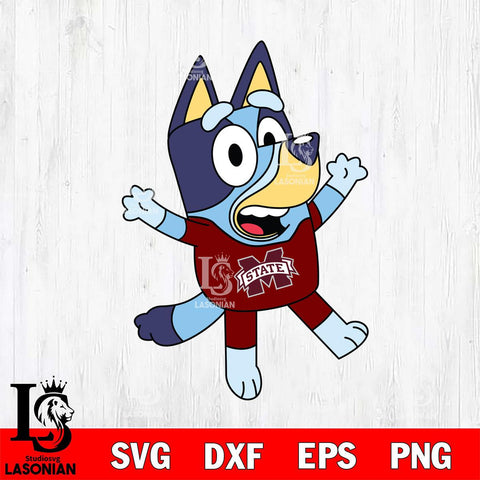 Mississippi State Bulldogs Bluey 3 Svg Eps Dxf Png File, Digital Download, Instant Download