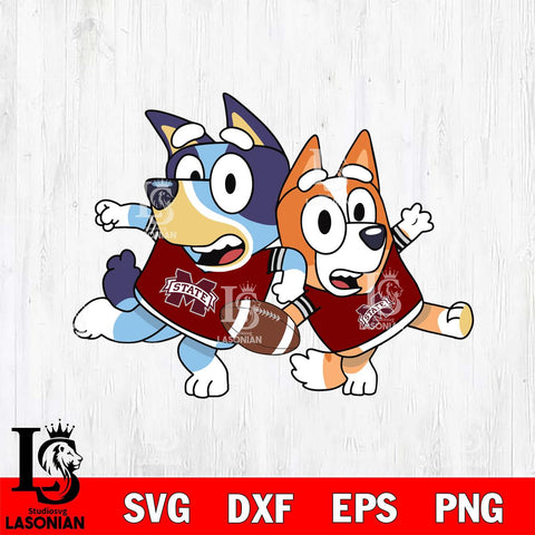 Mississippi State Bulldogs Bluey Svg Eps Dxf Png File, Digital Download, Instant Download