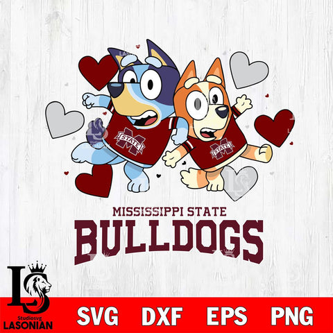 Mississippi State Bulldogs Bluey & Bingo 10 Svg Eps Dxf Png File, NCAA svg, Digital Download, Instant Download