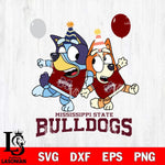 Mississippi State Bulldogs Bluey & Bingo 2 Svg Eps Dxf Png File, NCAA svg, Digital Download, Instant Download