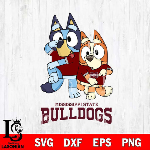 Mississippi State Bulldogs Bluey & Bingo Svg Eps Dxf Png File, NCAA svg, Digital Download, Instant Download