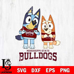 Mississippi State Bulldogs Bluey & Bingo 6 Svg Eps Dxf Png File, NCAA svg, Digital Download, Instant Download