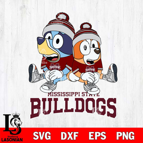 Mississippi State Bulldogs Bluey & Bingo 8 Svg Eps Dxf Png File, NCAA svg, Digital Download, Instant Download