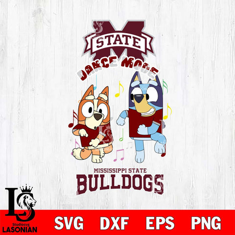 Mississippi State Bulldogs Bluey Bingo Dance Mode Svg Eps Dxf Png File, NCAA svg, Digital Download, Instant Download