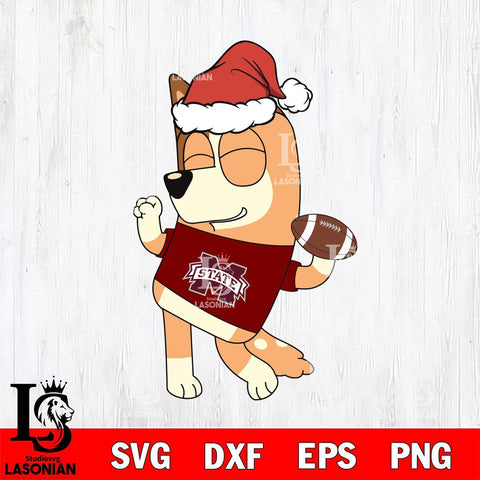 Mississippi State Bulldogs Bluey Chilli Christmas Svg Eps Dxf Png File, Digital Download, Instant Download