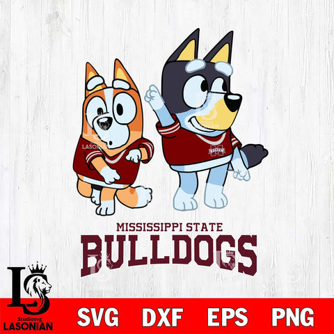 Mississippi State Bulldogs Bluey Chilli Mode Dance Svg Eps Dxf Png File, Digital Download, Instant Download