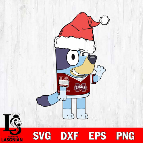 Mississippi State Bulldogs Bluey Christmas Svg Eps Dxf Png File, Digital Download, Instant Download