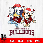 Mississippi State Bulldogs Bluey Christmas NFL Svg Eps Dxf Png File, Digital Download