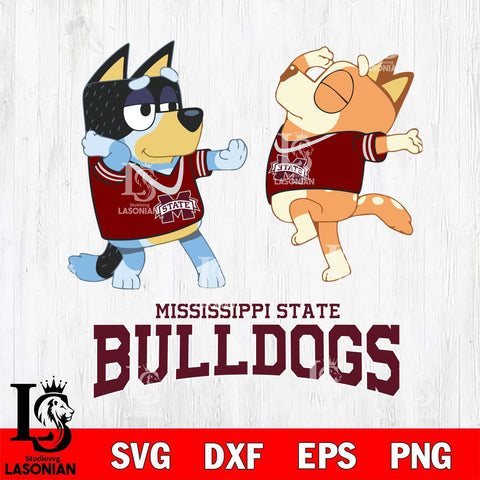 Mississippi State Bulldogs Bluey Dance Svg Eps Dxf Png File, Digital Download, Instant Download