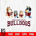 Mississippi State Bulldogs Bluey Dance Squats Svg Eps Dxf Png File, Digital Download, Instant Download