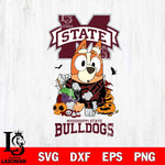 Mississippi State Bulldogs Bluey Halloween NCAA Svg Eps Dxf Png File, Digital Download, Instant Download