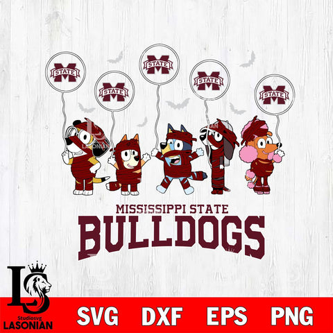 Mississippi State Bulldogs Bluey Halloween Spooky Svg Eps Dxf Png File, Digital Download, Instant Download