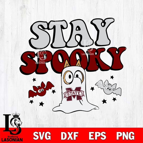 Mississippi State Bulldogs Bluey Halloween Stay Spooky Svg Eps Dxf Png File, Digital Download, Instant Download