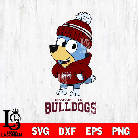 Mississippi State Bulldogs Bluey Hoodie Sport Svg Eps Dxf Png File, Digital Download ,Instant Download, Cricut File