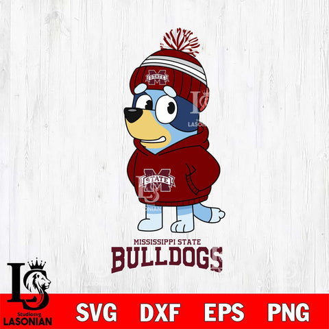 Mississippi State Bulldogs Bluey Hoodie rugby Svg Eps Dxf Png File, Digital Download ,Instant Download, Cricut File