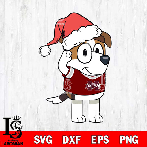 Mississippi State Bulldogs Bluey Jack Christmas Svg Eps Dxf Png File, Digital Download, Instant Download