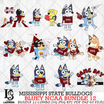 Mississippi State Bulldogs Bluey NCAA Bundle 12 Svg Eps Dxf Png File, Digital Download, Instant Download