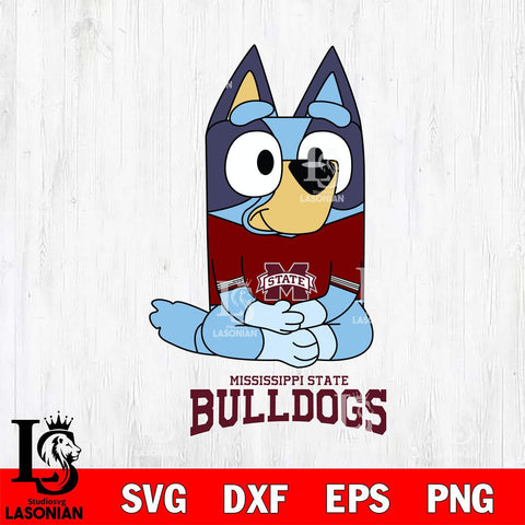 Mississippi State Bulldogs Bluey Styles Football Svg Eps Dxf Png File,NCAA Svg Files,Bluey svg ,Digital Download ,Instant Download, Cricut File