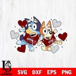 Mississippi State Bulldogs Bluey heart Svg Eps Dxf Png File, Digital Download, Instant Download