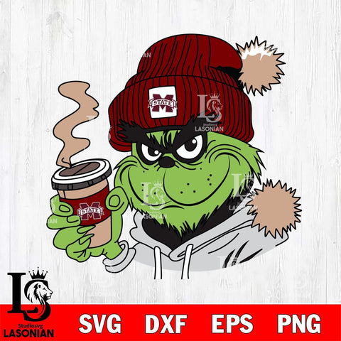 Mississippi State Bulldogs Boujee Grinch 4 Svg Eps Dxf Png File, Digital Download, Instant Download