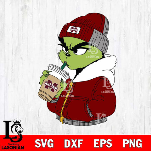 Mississippi State Bulldogs Boujee Grinch 6 Svg Eps Dxf Png File, Digital Download, Instant Download