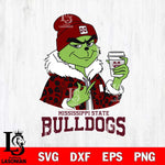 Mississippi State Bulldogs Boujee Grinch Leopard Christmas Cut Files Cricut, Svg Dxf Eps Png file, Digital download , Silhouette