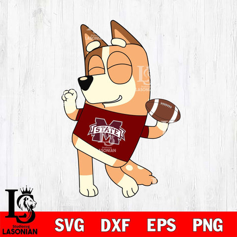 Mississippi State Bulldogs Chilli bluey Svg Eps Dxf Png File, Digital Download, Instant Download