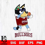 Mississippi State Bulldogs Christmas Bluey Bandit Heeler Cut Files,Bluey Cricut,Christmas Svg , Bluey svg , Digital Download, dxf eps png pdf file