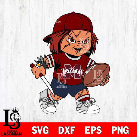 Mississippi State Bulldogs Chucky Horror 10 Svg Eps Dxf Png File, NCAA svg, Digital Download, Instant Download