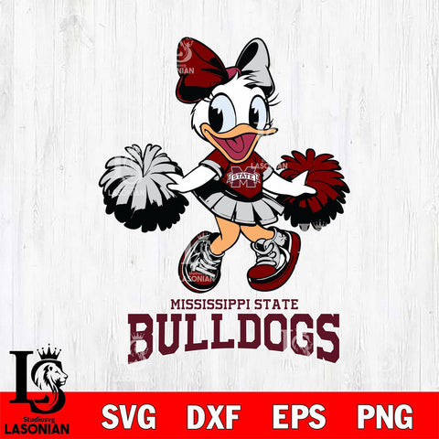 Mississippi State Bulldogs Daisy Duck Cheerleader Disney, Svg Eps Dxf Png File, Digital Download