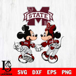 Mississippi State Bulldogs Fan Minnie And Mickey Love Svg Eps Dxf Png File, Digital Download, Instant Download